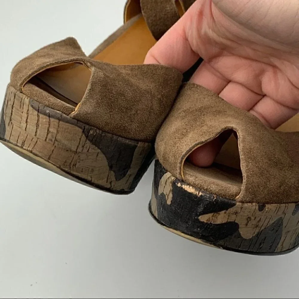 Nine West heels nwjolyn size 7.5 suede wedges